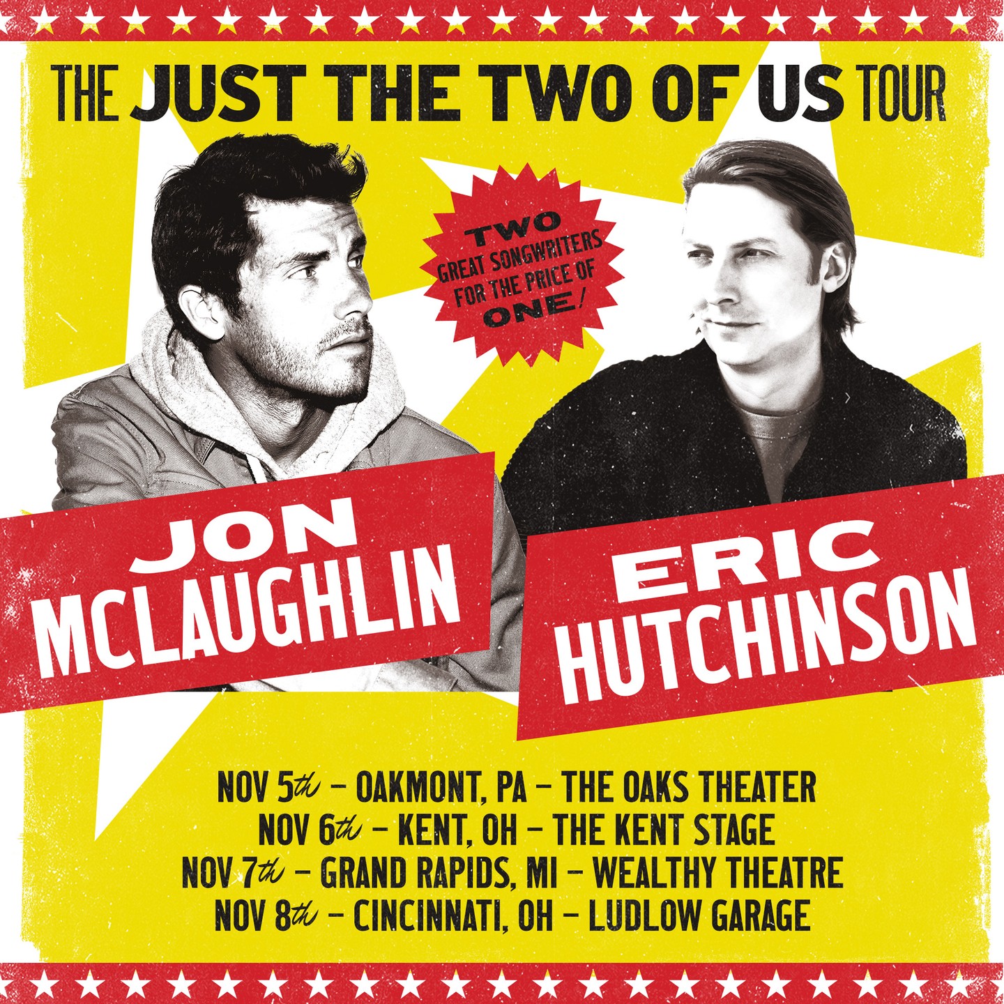 Jon McLaughlin Just the Two of Us Tour Poster 2026